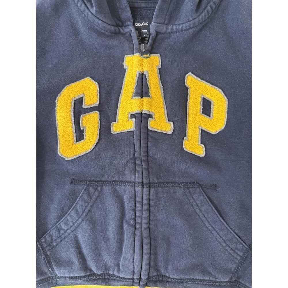 Baby Gap Logo Print Zip Hoodie Blue fits 4 yr year old comfy fleece - Picture 2 of 5